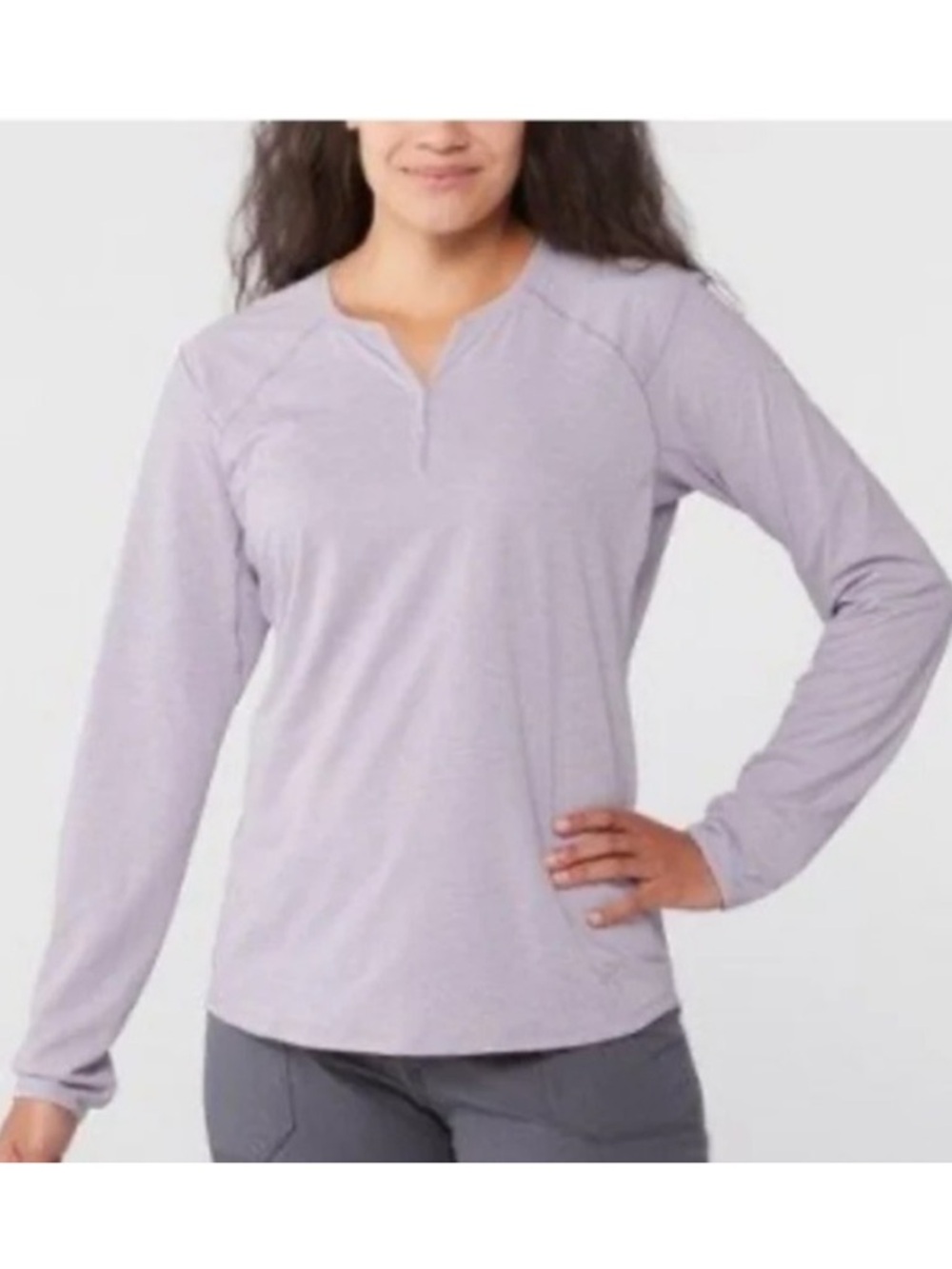 Arc’teryx NEW Women’s Long Sleeve Henley Top Athletic Light Purple Synapse Large